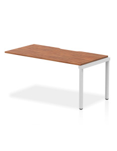 Dynamic Evolve Plus 1600mm Single Row Office Bench Desk Ext Kit Walnut Top Silver Frame BE327