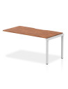 Dynamic Evolve Plus 1600mm Single Row Office Bench Desk Ext Kit Walnut Top Silver Frame BE327