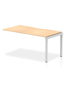 Dynamic Evolve Plus 1600mm Single Row Office Bench Desk Ext Kit Maple Top Silver Frame BE329