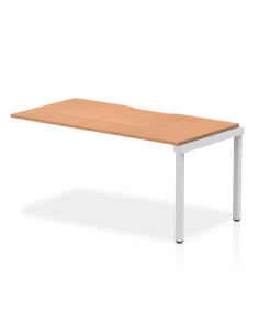 Dynamic Evolve Plus 1600mm Single Row Office Bench Desk Ext Kit Oak Top Silver Frame BE330