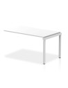 Dynamic Evolve Plus 1400mm Single Row Office Bench Desk Ext Kit White Top Silver Frame BE331