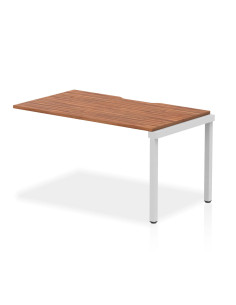 Dynamic Evolve Plus 1400mm Single Row Office Bench Desk Ext Kit Walnut Top Silver Frame BE332