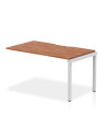 Dynamic Evolve Plus 1400mm Single Row Office Bench Desk Ext Kit Walnut Top Silver Frame BE332