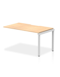 Dynamic Evolve Plus 1400mm Single Row Office Bench Desk Ext Kit Maple Top Silver Frame BE334
