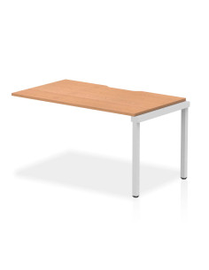 Dynamic Evolve Plus 1400mm Single Row Office Bench Desk Ext Kit Oak Top Silver Frame BE335