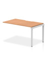Dynamic Evolve Plus 1400mm Single Row Office Bench Desk Ext Kit Oak Top Silver Frame BE335
