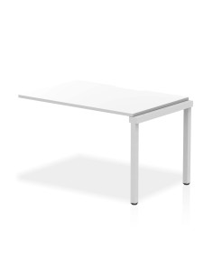 Dynamic Evolve Plus 1200mm Single Row Office Bench Desk Ext Kit White Top Silver Frame BE336