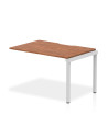Dynamic Evolve Plus 1200mm Single Row Office Bench Desk Ext Kit Walnut Top Silver Frame BE337