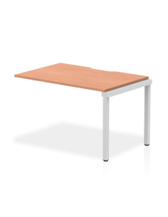 Dynamic Evolve Plus 1200mm Single Row Office Bench Desk Ext Kit Beech Top Silver Frame BE338
