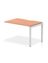 Dynamic Evolve Plus 1200mm Single Row Office Bench Desk Ext Kit Beech Top Silver Frame BE338