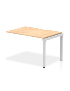 Dynamic Evolve Plus 1200mm Single Row Office Bench Desk Ext Kit Maple Top Silver Frame BE339
