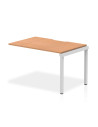 Dynamic Evolve Plus 1200mm Single Row Office Bench Desk Ext Kit Oak Top Silver Frame BE340