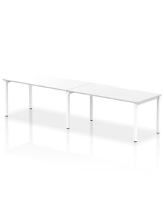 Dynamic Evolve Plus 1600mm Single Row 2 Person Office Bench Desk White Top White Frame BE346