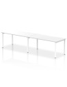 Dynamic Evolve Plus 1600mm Single Row 2 Person Office Bench Desk White Top White Frame BE346