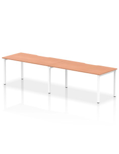 Dynamic Evolve Plus 1600mm Single Row 2 Person Office Bench Desk Beech Top White Frame BE348