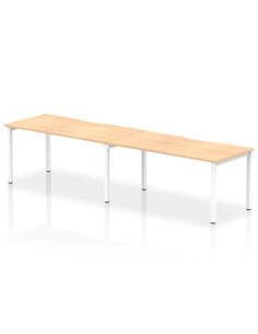 Dynamic Evolve Plus 1600mm Single Row 2 Person Office Bench Desk Maple Top White Frame BE349