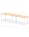 Dynamic Evolve Plus 1600mm Single Row 2 Person Office Bench Desk Maple Top White Frame BE349