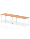 Dynamic Evolve Plus 1600mm Single Row 2 Person Office Bench Desk Oak Top White Frame BE350