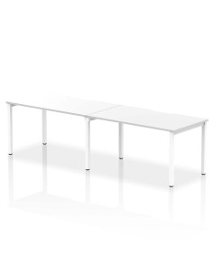 Dynamic Evolve Plus 1400mm Single Row 2 Person Office Bench Desk White Top White Frame BE351