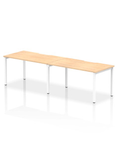 Dynamic Evolve Plus 1400mm Single Row 2 Person Office Bench Desk Maple Top White Frame BE354