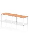Dynamic Evolve Plus 1400mm Single Row 2 Person Office Bench Desk Oak Top White Frame BE355
