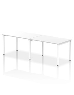 Dynamic Evolve Plus 1200mm Single Row 2 Person Office Bench Desk White Top White Frame BE356