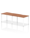 Dynamic Evolve Plus 1200mm Single Row 2 Person Office Bench Desk Walnut Top White Frame BE357