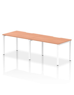 Dynamic Evolve Plus 1200mm Single Row 2 Person Office Bench Desk Beech Top White Frame BE358