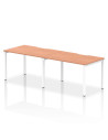 Dynamic Evolve Plus 1200mm Single Row 2 Person Office Bench Desk Beech Top White Frame BE358