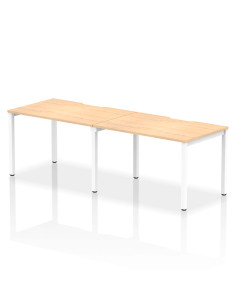 Dynamic Evolve Plus 1200mm Single Row 2 Person Office Bench Desk Maple Top White Frame BE359