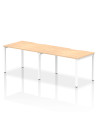 Dynamic Evolve Plus 1200mm Single Row 2 Person Office Bench Desk Maple Top White Frame BE359