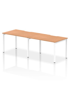 Dynamic Evolve Plus 1200mm Single Row 2 Person Office Bench Desk Oak Top White Frame BE360