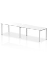 Dynamic Evolve Plus 1600mm Single Row 2 Person Office Bench Desk White Top Silver Frame BE366
