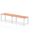 Dynamic Evolve Plus 1600mm Single Row 2 Person Office Bench Desk Beech Top Silver Frame BE368