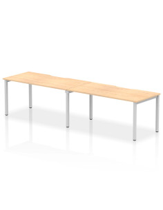 Dynamic Evolve Plus 1600mm Single Row 2 Person Office Bench Desk Maple Top Silver Frame BE369