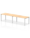 Dynamic Evolve Plus 1600mm Single Row 2 Person Office Bench Desk Maple Top Silver Frame BE369