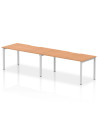 Dynamic Evolve Plus 1600mm Single Row 2 Person Office Bench Desk Oak Top Silver Frame BE370