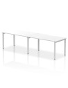 Dynamic Evolve Plus 1400mm Single Row 2 Person Office Bench Desk White Top Silver Frame BE371