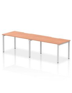 Dynamic Evolve Plus 1400mm Single Row 2 Person Office Bench Desk Beech Top Silver Frame BE373