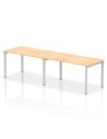 Dynamic Evolve Plus 1400mm Single Row 2 Person Office Bench Desk Maple Top Silver Frame BE374