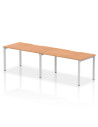 Dynamic Evolve Plus 1400mm Single Row 2 Person Office Bench Desk Oak Top Silver Frame BE375
