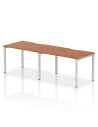 Dynamic Evolve Plus 1200mm Single Row 2 Person Office Bench Desk Walnut Top Silver Frame BE377