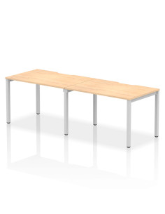 Dynamic Evolve Plus 1200mm Single Row 2 Person Office Bench Desk Maple Top Silver Frame BE379