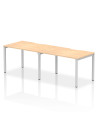 Dynamic Evolve Plus 1200mm Single Row 2 Person Office Bench Desk Maple Top Silver Frame BE379