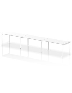 Dynamic Evolve Plus 1600mm Single Row 3 Person Office Bench Desk White Top White Frame BE386