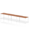 Dynamic Evolve Plus 1600mm Single Row 3 Person Office Bench Desk Walnut Top White Frame BE387