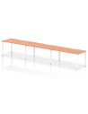 Dynamic Evolve Plus 1600mm Single Row 3 Person Office Bench Desk Beech Top White Frame BE388
