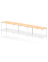 Dynamic Evolve Plus 1600mm Single Row 3 Person Office Bench Desk Maple Top White Frame BE389