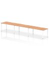 Dynamic Evolve Plus 1600mm Single Row 3 Person Office Bench Desk Oak Top White Frame BE390