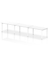 Dynamic Evolve Plus 1400mm Single Row 3 Person Office Bench Desk White Top White Frame BE391